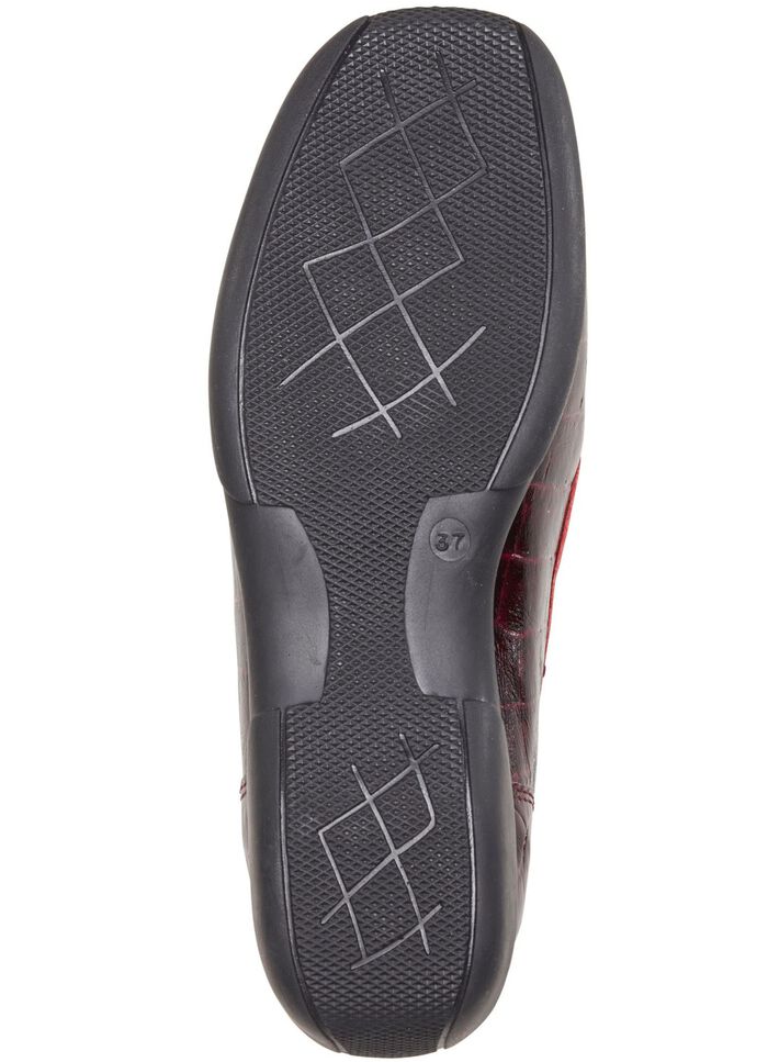 ELENA EDEN mocassinpantoffels van chevreauleer met krokodillenreli&euml;f 