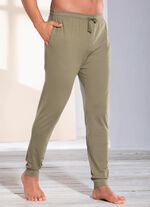 Slaap- en vrijetijdsbroek van biologisch katoen, manchetten en trekkoord 