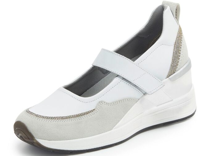 ELENA EDEN clipschoen met glitterinzetstukken WIT-IJSGRIJS