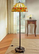 Tiffany staande lamp, met 2 lampen 