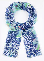 Sjaal met fantasie- en roofdierbontdessin 