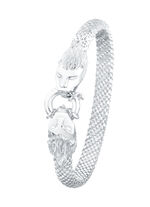Zilveren armband met leeuwenkoppen
