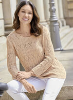 Trui met een mix van patronen en golvende randen 