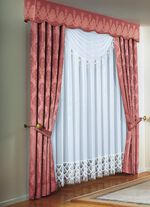 Vitrage met Plauener kant 