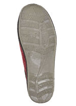 Ademende damespantoffels, met nieuwe wol BORDEAUX-ZWART