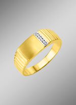 Gematteerde herenring met 6 diamanten 