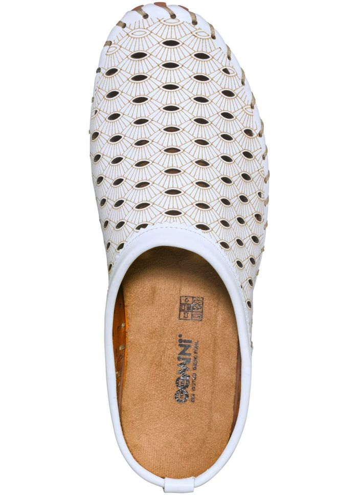 Gemini, zomerse damessabot, breedte G, met uitneembaar voetbed WIT