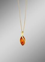 Vergulde hanger met echte barnsteen 