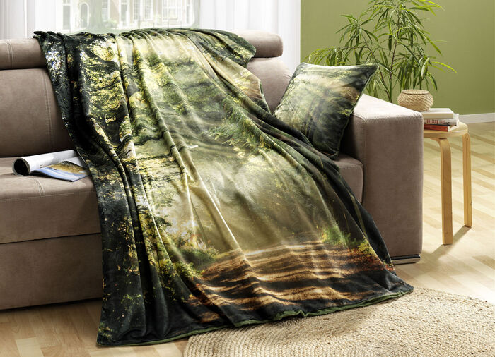 Kussenhoes met een natuurlijk ogende voorkant 