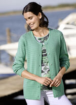 Cardigan met all-over structuur JADE GROEN