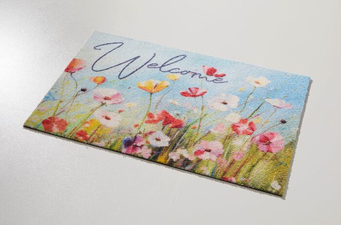 Bloemendeurmat "Welkom" 