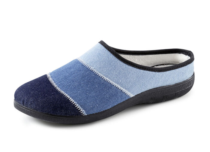Laurina pantoffels gemaakt van katoendenim BLAUW