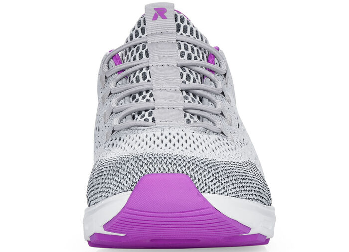 Rieker sneakers met elastische decoratieve vetersluiting GRIJS-ROZE