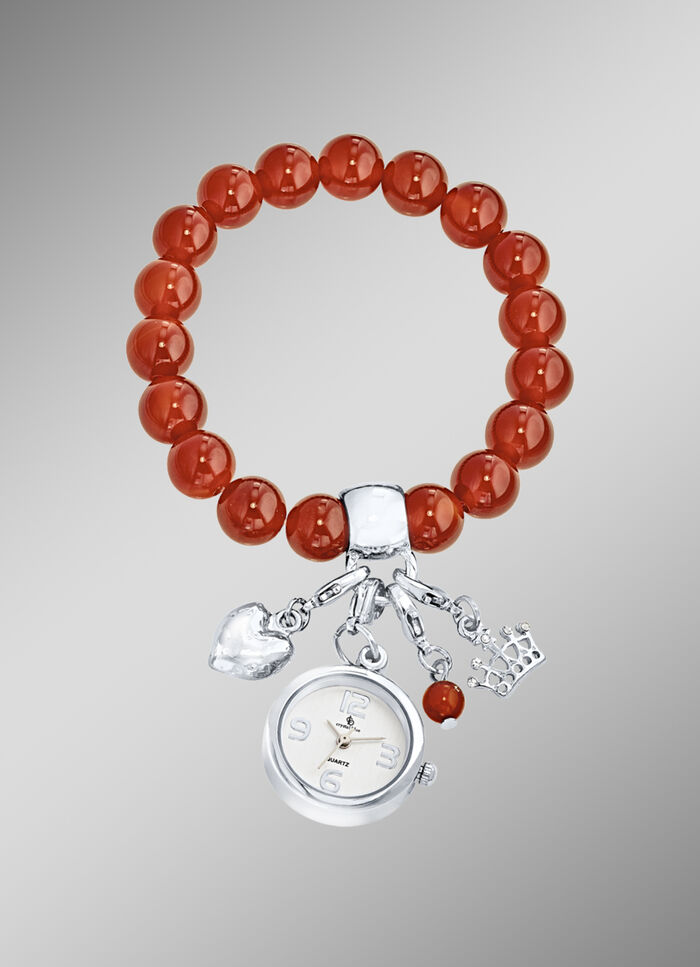 Edelstenen armband met bedels 