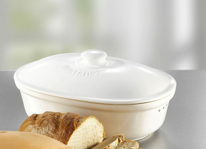 R&ouml;mertopf broodpot gemaakt van natuurlijke klei WIT