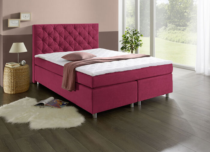 Boxspringbed met topmatras ROOD