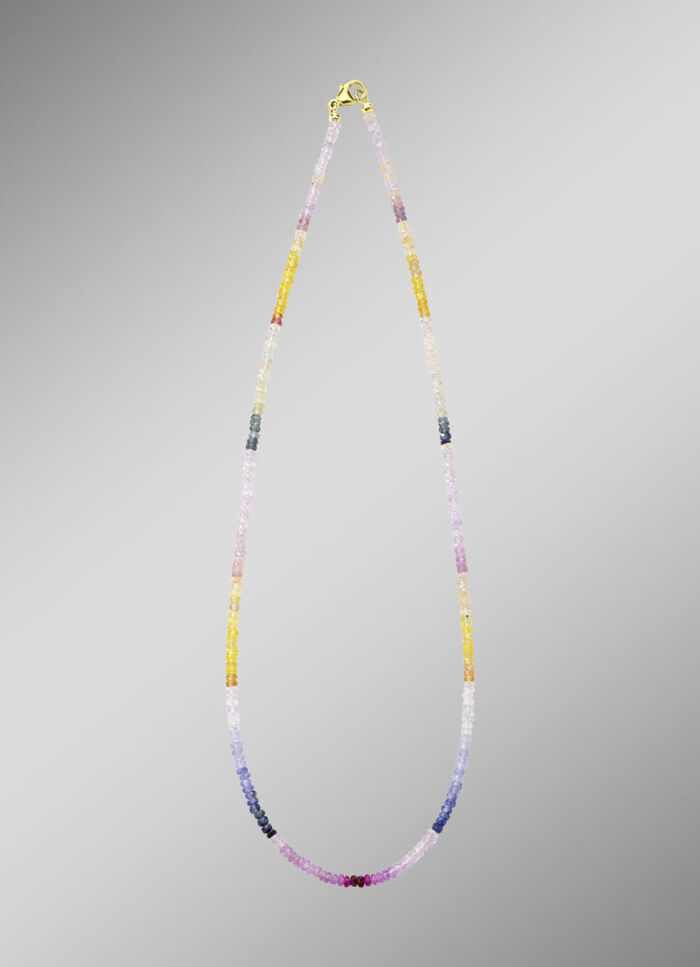 Elegante ketting met echte saffier in veelkleurig 