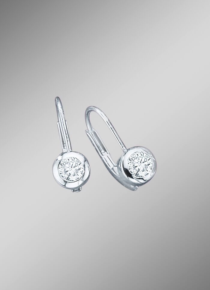 Solitaire-oorbellen met briljanten 