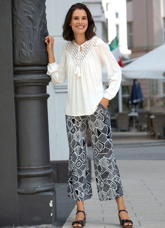 Tuniek met strikbandjes ECRU