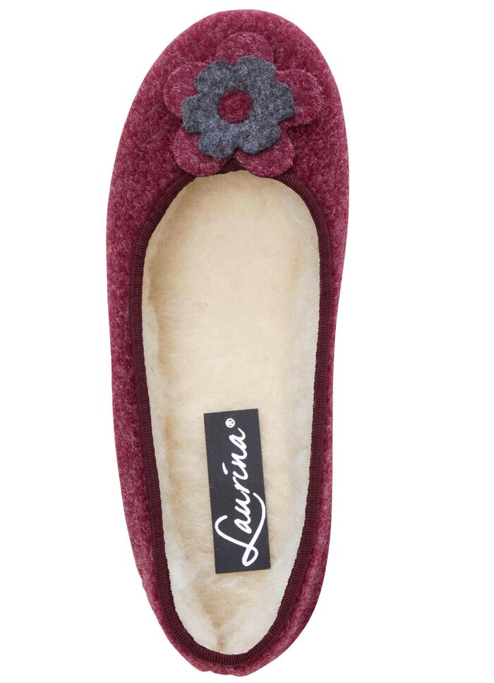Laurina, warme damespantoffels, met scheerwol 