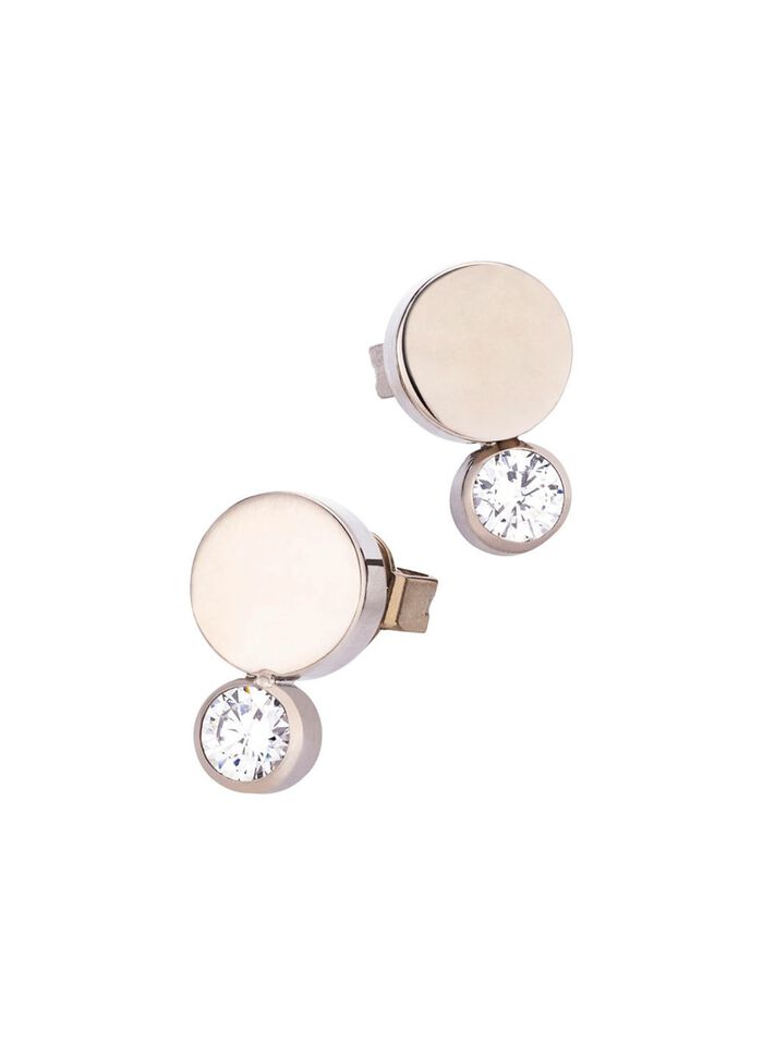 Titanium oorknopjes met synthetische zirkonia 