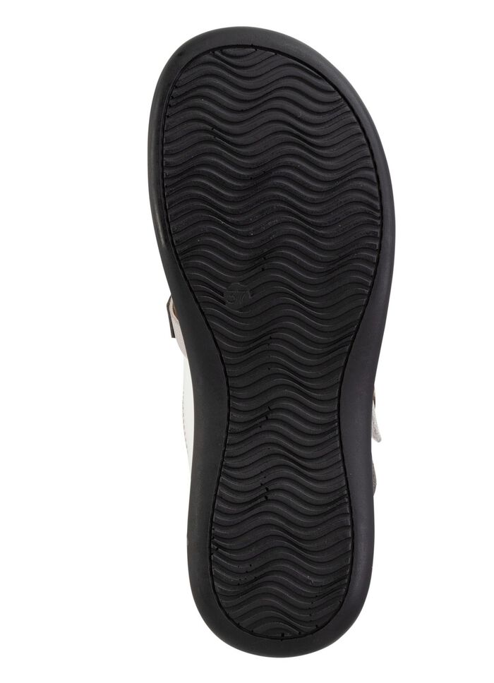 ELENA EDEN pantoffels van gedeeltelijk reli&euml;f nappaleer WIT-GRIJS