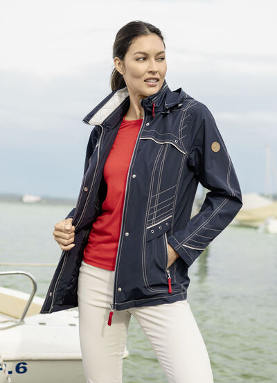 Functionele jas met afneembare capuchon 