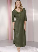 Nachthemd met kantmotief, enkellang OLIJF