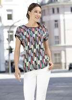 Tuniek met felgekleurde inkjetprint 