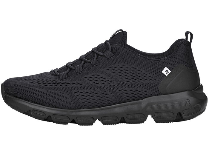 Rieker sneakers met elastische decoratieve vetersluiting ZWART