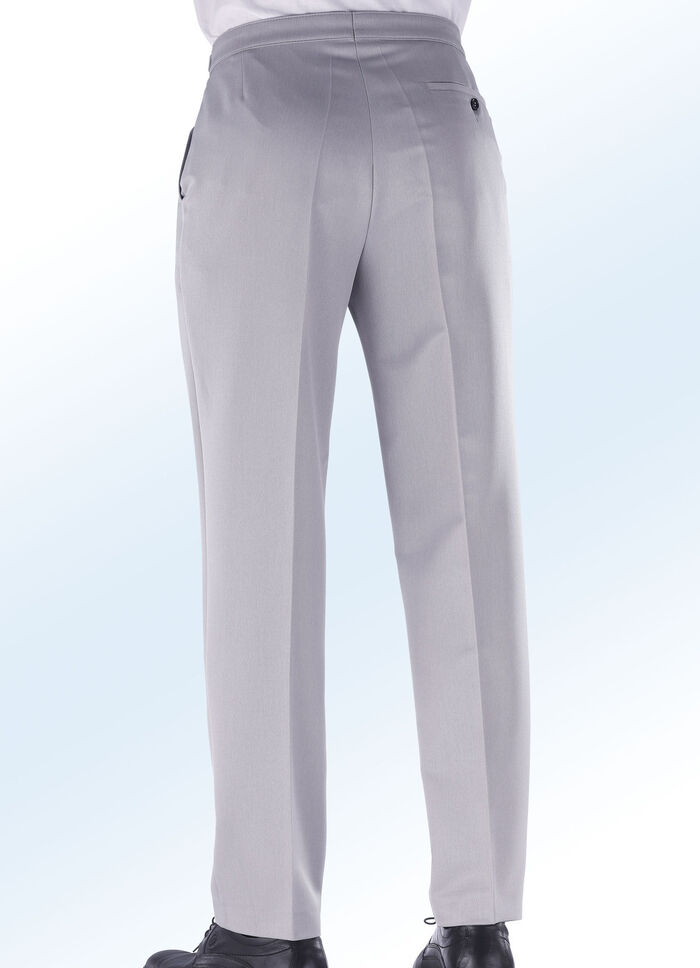 Comfortabele broek met verstelbare tailleband en zijzakken LICHTGRIJS GEMÊLEERD