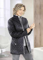 Jas met ruitjesquilt ZWART