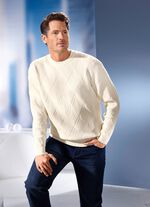 Trui met ronde hals en gestructureerd ontwerp in 2 kleuren 