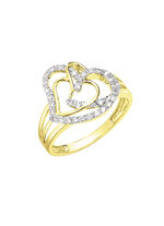 Hartvormige damesring met 68 diamanten 