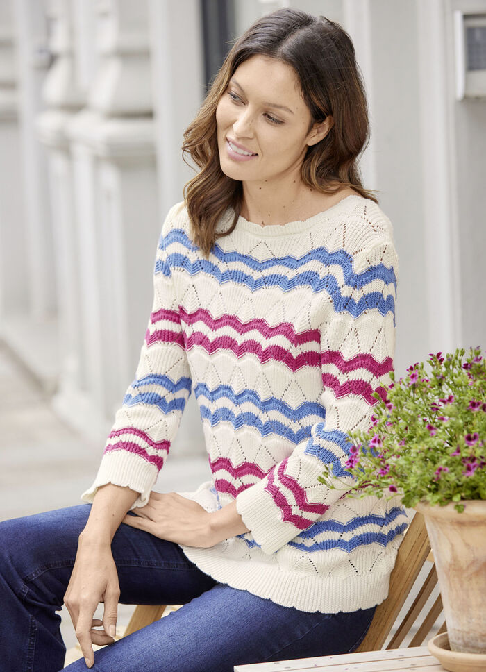 Trui met een mix van patronen in een strependessin 