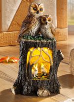 Verlichte boomstam BRUIN-BEIGE