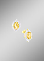 Wondermooie oorbellen met echte citrien en diamanten 