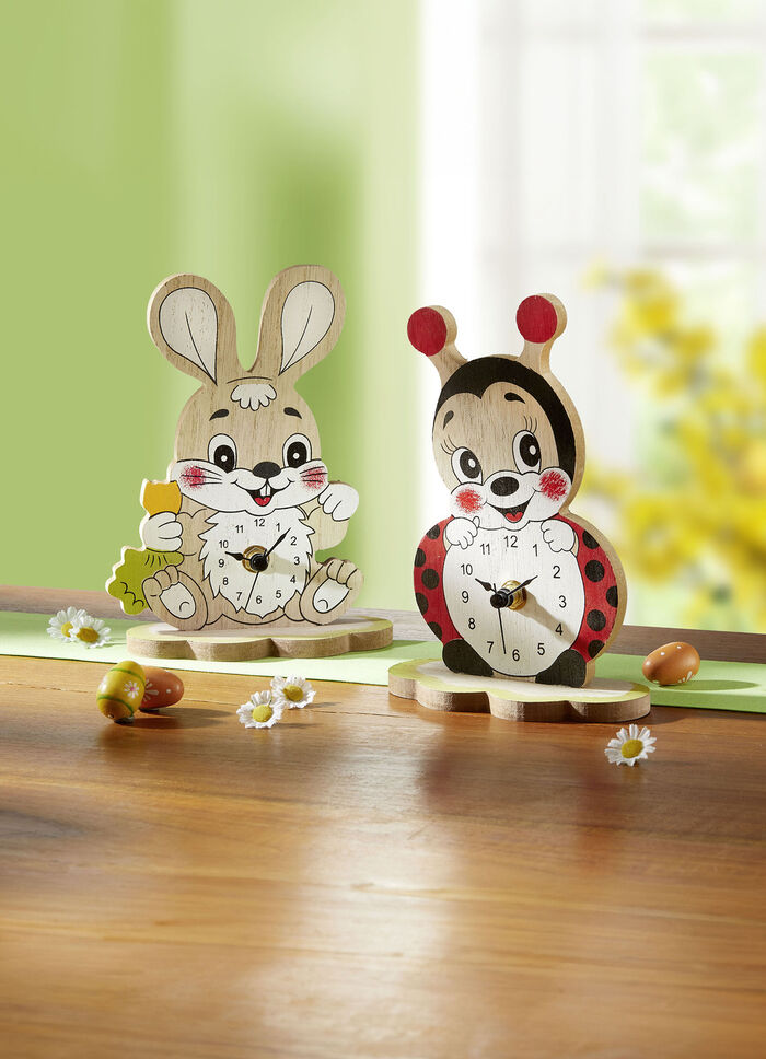 Houten tafelklok op batterijen 