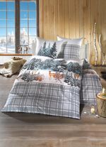 Flanel beddengoedset van 100% katoen GRIJS