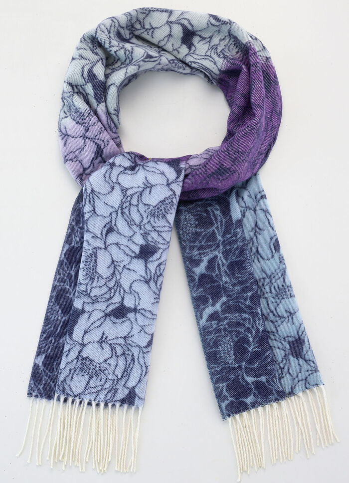 Sjaal met fantasiebloesemmotief 