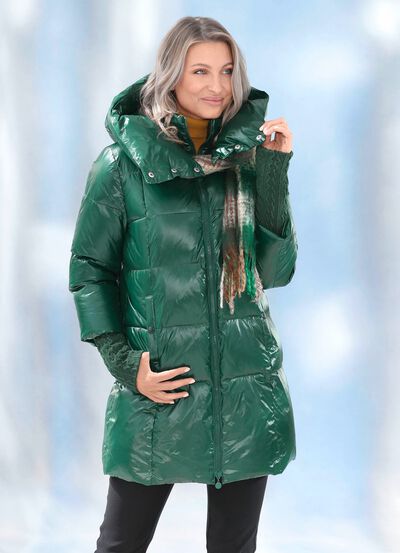 Jas met een lange gebreide manchet bij de manchetten 