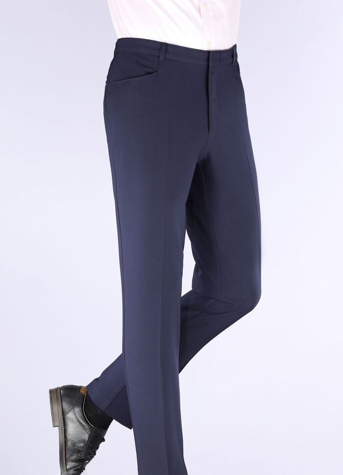 Broek "Klaus Models" met elastische tailleband in 3 kleuren MARINE