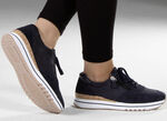 ELENA EDEN sneakers met vetersluiting en ritssluiting aan de zijkant DONKERBLAUW