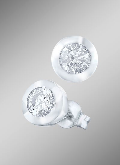 Solitaire-oorbellen met briljanten 