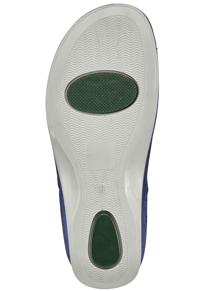 Mubb muiltjes met antieke perforaties BLAUW