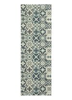 Duurzame keukenloper en vloerkleed in tegeldesign GRIJS