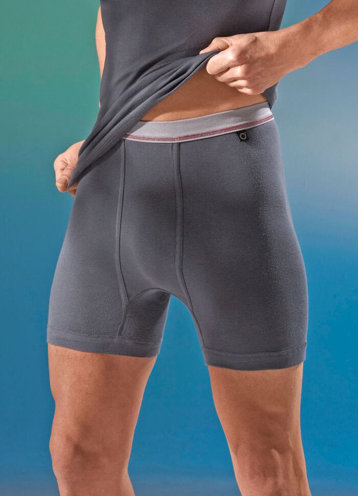 Pijlring, set van drie ondergoed gemaakt van fijne rib, grafiet 