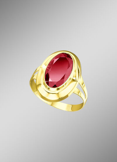 Damesring met echte granaat 