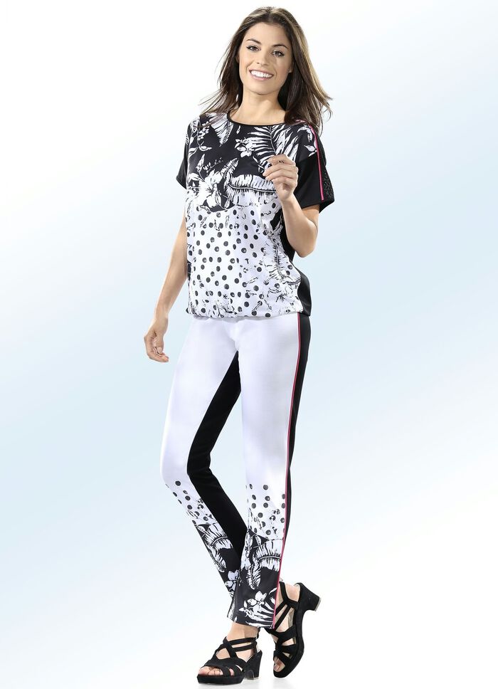 Broek met ritssluiting en sierbies 