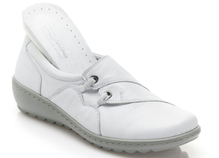 Gemini pantoffels met decoratieve elastische inzetstukken WIT